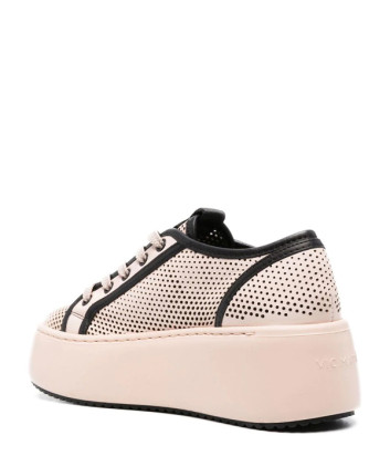 Кожаные кроссовки VIC MATIE Travel с перфорацией бежевые