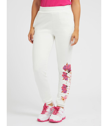 Белые брюки GUESS V3RB14K68I3 с цветочным принтом и лого