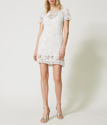 Короткое платье TWINSET 231TT3101 прямого кроя белое