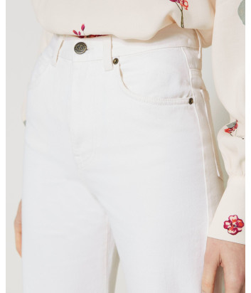 Белые джинсы TWINSET 231TP2571 прямого кроя с разрезами