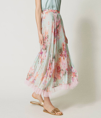 Длинная юбка плиссе TWINSET 231TP2733 с цветочным принтом