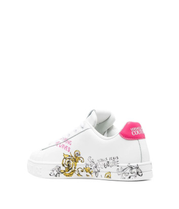 Кожаные кроссовки VERSACE Jeans Couture 74VA3SK4 белые с принтом Кожаные кроссовки VERSACE Jeans Couture 74VA3SK4 белые с принтом