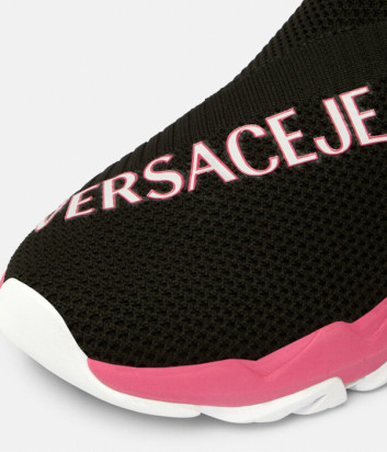 Текстильные кроссовки VERSACE Jeans Couture 74VA3SG1 черные с логотипом Текстильные кроссовки VERSACE Jeans Couture 74VA3SG1 черные с логотипом