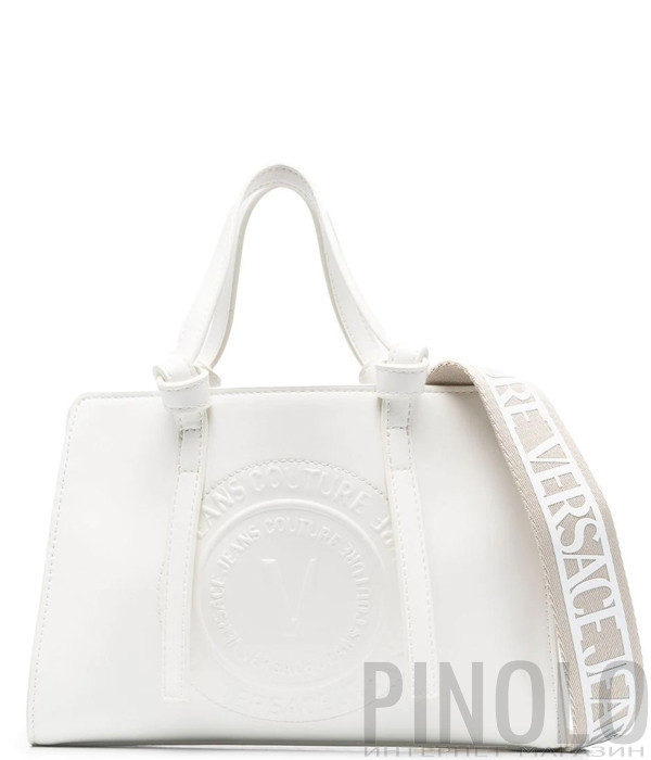 Сумка-тоут VERSACE Jeans Couture 74VA4BV3ZS412 с тисненым логотипом белая