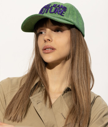 Бейсболка VERSACE Jeans Couture 74VAZK28 с вышитым логотипом зеленая