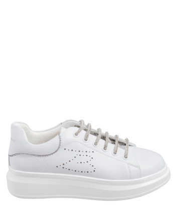 Белые кожаные кроссовки TOSCA BLU Aloe SS2312S011 с декором
