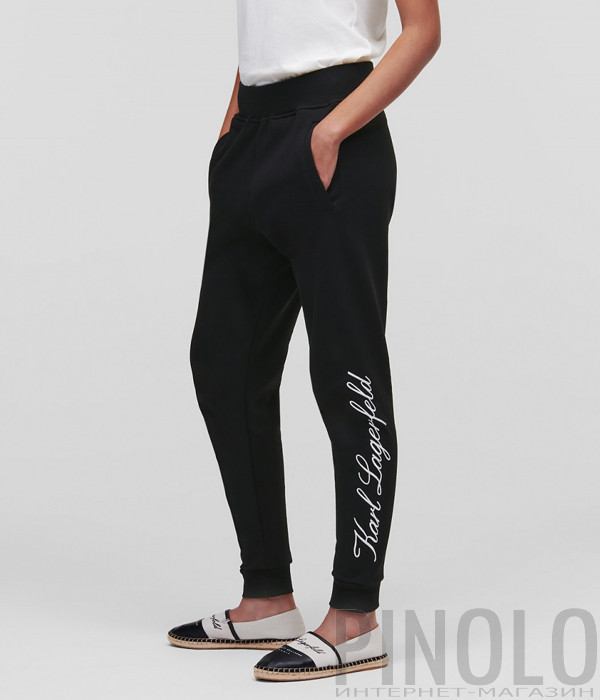 Спортивные брюки KARL LAGERFELD 231W1050 с логотипом черные