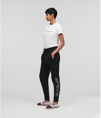 Спортивные брюки KARL LAGERFELD 231W1050 с логотипом черные