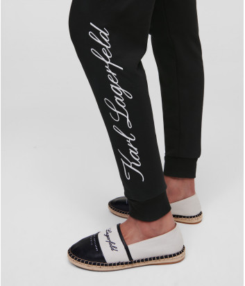 Спортивные брюки KARL LAGERFELD 231W1050 с логотипом черные