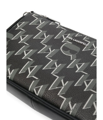 Сумка на цепочке KARL LAGERFELD Ikonic 230W3223 с монограмным принтом черная