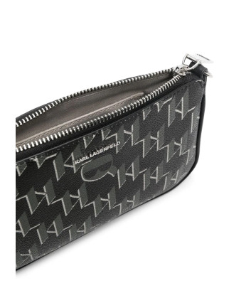 Сумка на цепочке KARL LAGERFELD Ikonic 230W3223 с монограмным принтом черная