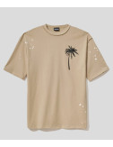 Футболка COMME des FUCKDOWN CDFU1558 с принтом Los Angeles бежевая