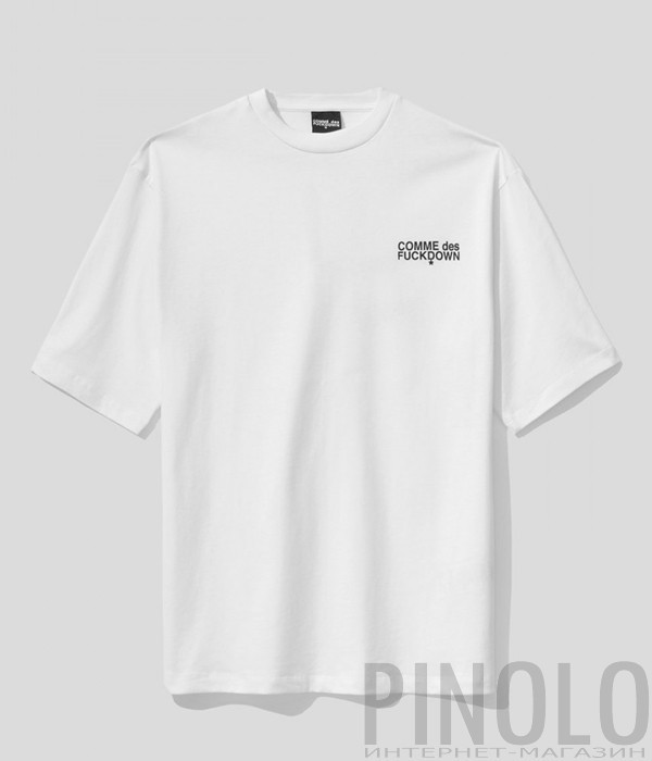 Футболка COMME des FUCKDOWN CDFU1500 белая Футболка COMME des FUCKDOWN CDFU1500 белая