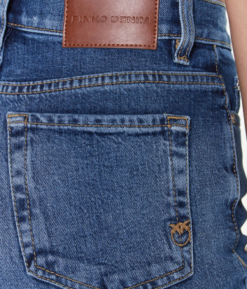 Укороченные расклешенные джинсы PINKO 100115 A0FM синие