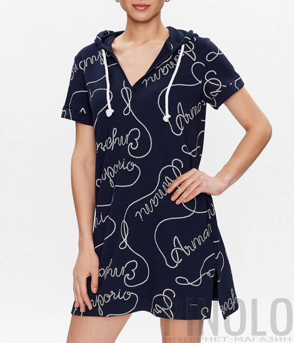 Платье EMPORIO ARMANI 262726 3R320 синее с принтом