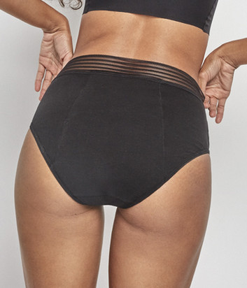 Трусики с завышенной талией GISELA Undies 10236 для использования в критические дни черные