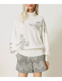 Свитер TWINSET 232TP3123 с высоким воротником белый