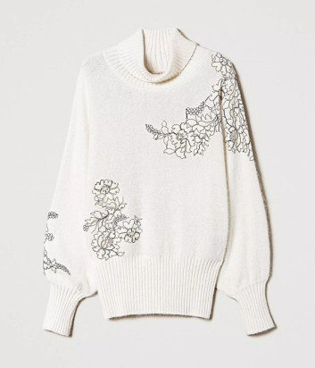 Свитер TWINSET 232TP3123 с высоким воротником белый