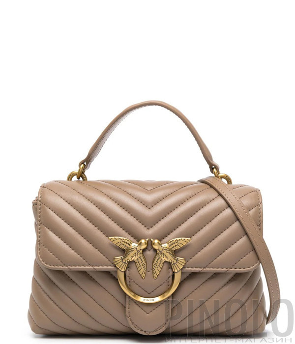 Сумка в стьобаній шкірі PINKO Love Lady Puff Mini 100044 A0GK бежева