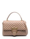 Сумка PINKO Love Lady Puff Classic 100043 в стеганной коже с золотистой фурнитурой бежевая