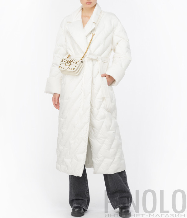 Длинный пуховик PINKO 101599 A0L5 белый
