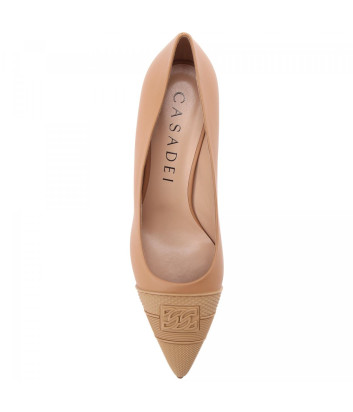 Кожаные туфли-лодочки CASADEI 1F896V060TC20373113 бежевые