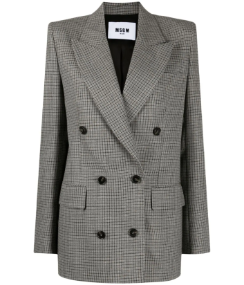 Пиджак MSGM 3541MDG03 серый в клетку