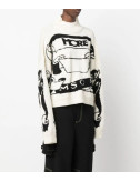 Молочный свитер MSGM 3541MDM228 с принтом и надписями
