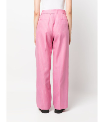 Широкие брюки MSGM 3541MDP09A розовые в тонкую полоску