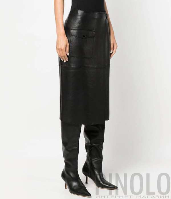 Кожаная юбка P.A.R.O.S.H. MACIOCK23WD620665 на запах Кожаная юбка P.A.R.O.S.H. MACIOCK23WD620665 на запах