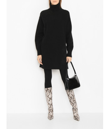 Трикотажное платье ERMANNO FIRENZE D43EQ022REO1 с кружевной аппликацией черное