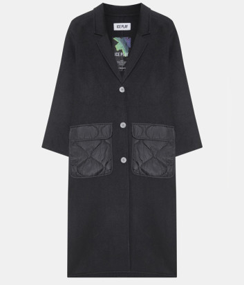 Длинное пальто ICE PLAY N011 6451 8493 черное