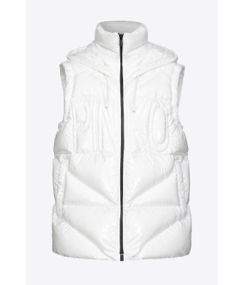 Жилетка-пуховик PINKO 101594 A11L с капюшоном белая