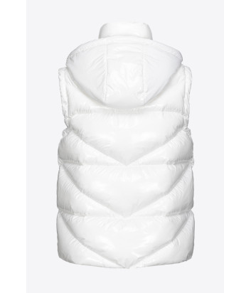 Жилетка-пуховик PINKO 101594 A11L с капюшоном белая