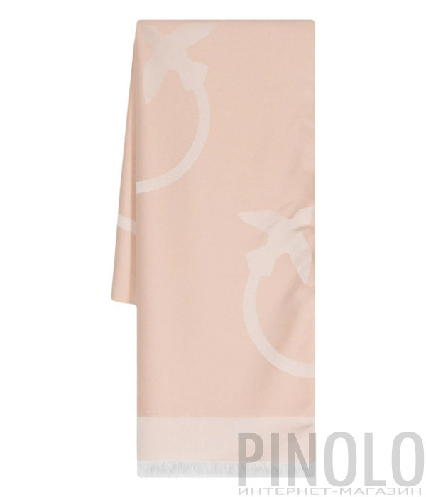 Шарф PINKO 101954 A1PW с принтом LOVE BIRDS бежевый