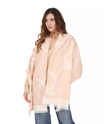 Шарф PINKO 101954 A1PW с принтом LOVE BIRDS бежевый