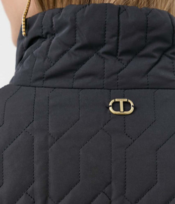 Стеганная куртка TWINSET 232TP2230 с ремнем черная