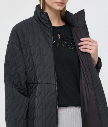 Стеганная куртка TWINSET 232TP2230 с ремнем черная