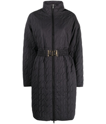 Стеганная куртка TWINSET 232TP2230 с ремнем черная