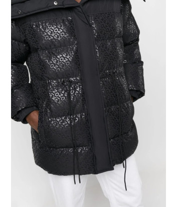 Пуховик PINKO 101641 А127 с принтованным логотипом черный