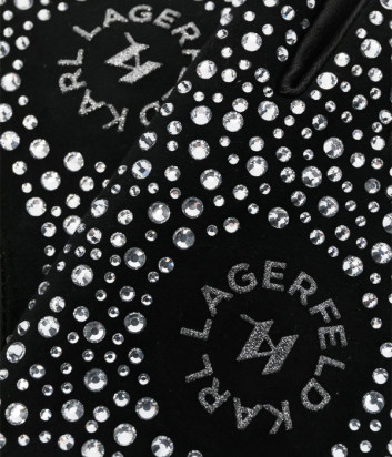 Перчатки-митенки KARL LAGERFELD 235W3604 с кристаллами