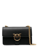 Сумка в гладкой коже PINKO Love One Classic 100941 с золотистой фурнитурой черная