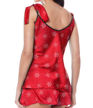 Пижамный комплект ANAIS Aster с новогодним принтом красный