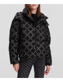 Пуховая куртка KARL LAGERFELD 236W1500 с принтом черная