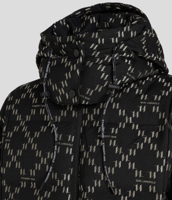 Пуховая куртка KARL LAGERFELD 236W1500 с принтом черная