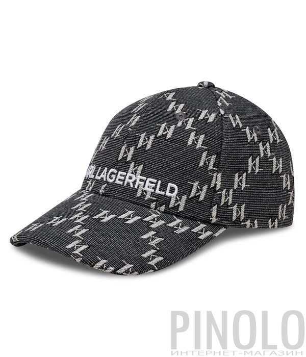 Бейсболка KARL LAGERFELD 236W3408 с принтом черная