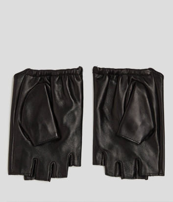 Кожаные митенки KARL LAGERFELD 236W3603 со стразами