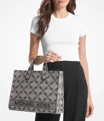 Сумка-шоппер MICHAEL KORS Gigi Large Empire Logo 30S3S3GT3J006 серая с принтом