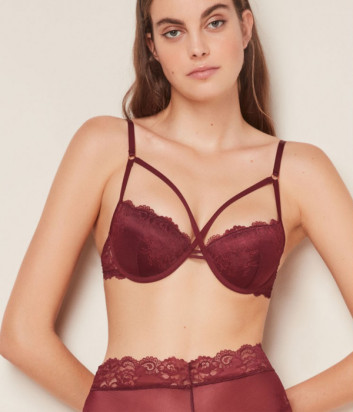 Комплект GISELA 3/0318 формованный бюстгальтер и высокие трусики бордовый Комплект GISELA 3/0318 формованный бюстгальтер и высокие трусики бордовый