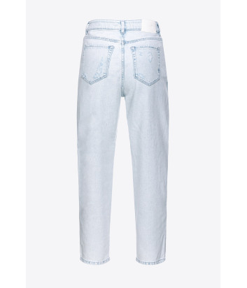 Джинсы-мам PINKO 100379A1JK с завышенной талией голубые
